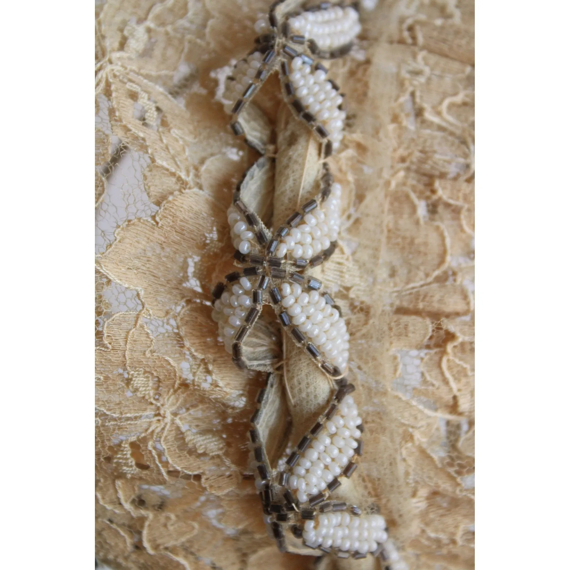 Vintage 1940s Seed Bead Headpiece or Whimsy Headband