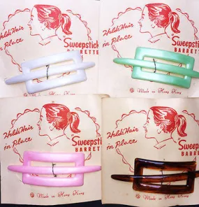 Vintage 1950s "SWEEPSTICK" BARRETTE Choice of 4 Colours