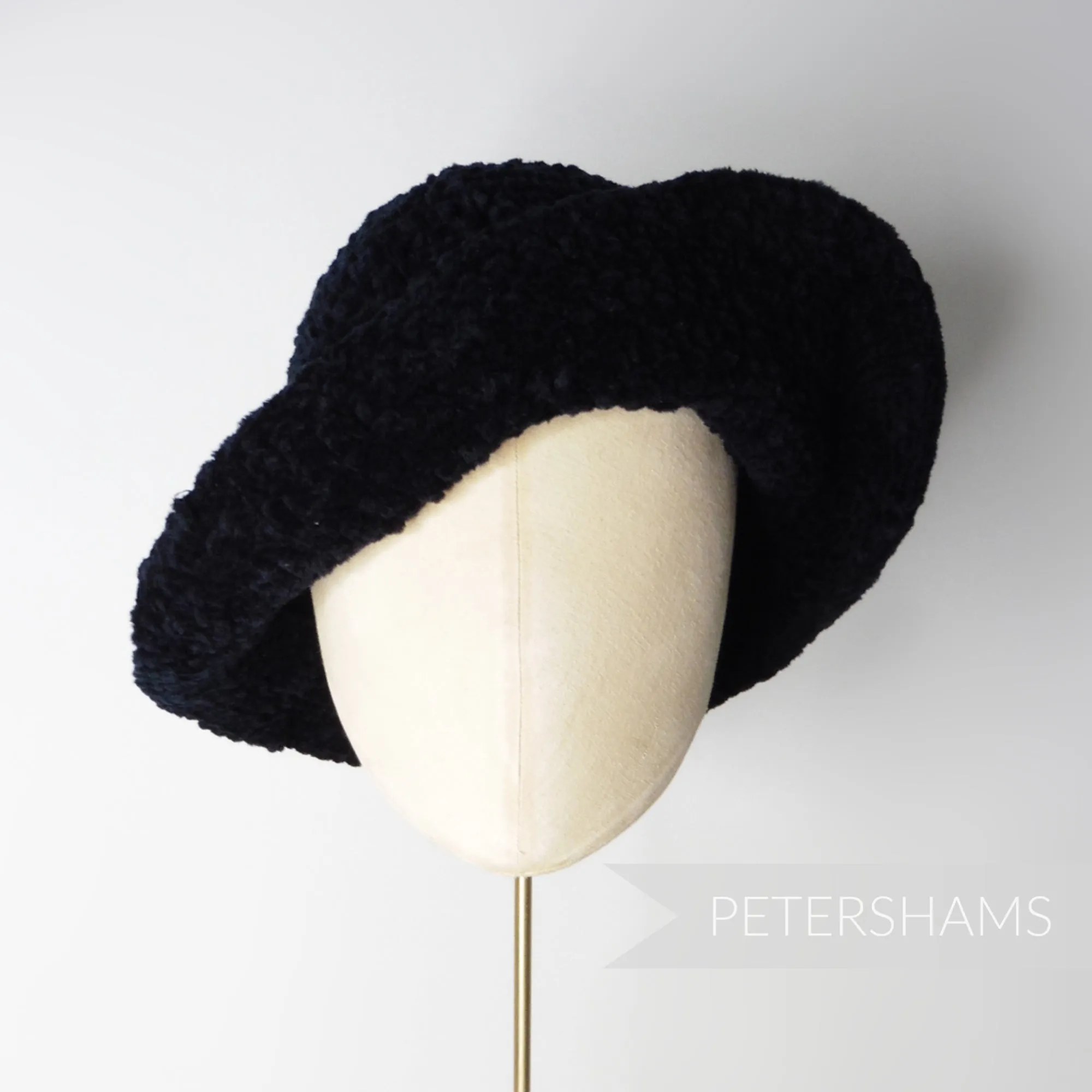 Vintage 1990's Black Chenille Knitted Cone Hat Body