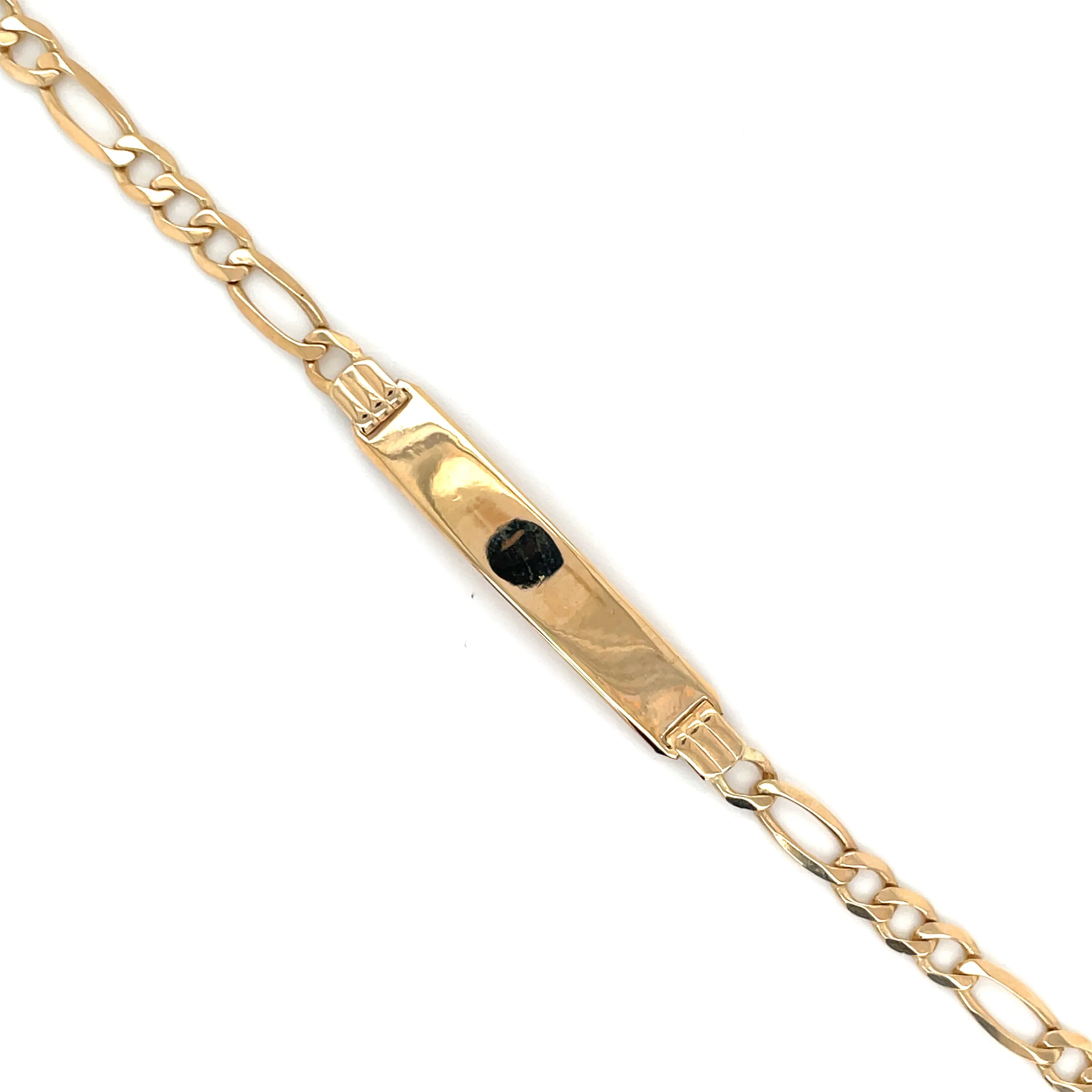 Vintage 9ct Yellow Gold Figaro Link ID Bracelet