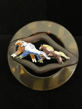 Vintage Enameled Horses Magnet