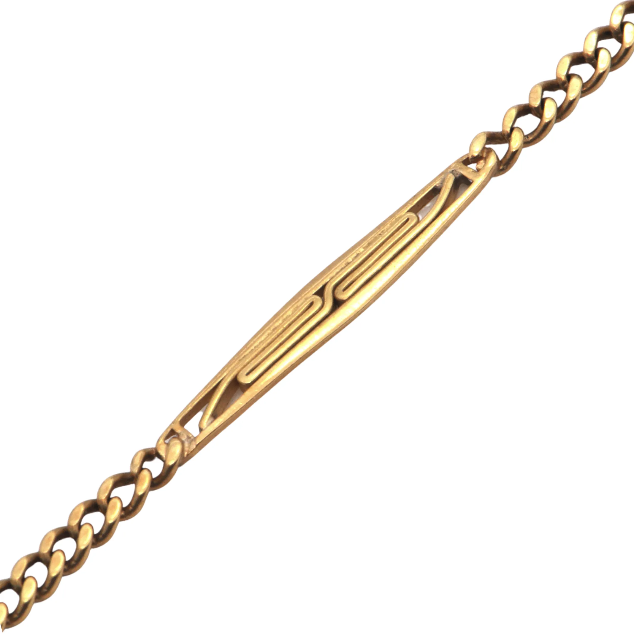 Vintage Italian 18K Yellow Gold Curb and Fancy Link Pocket Watch Chain