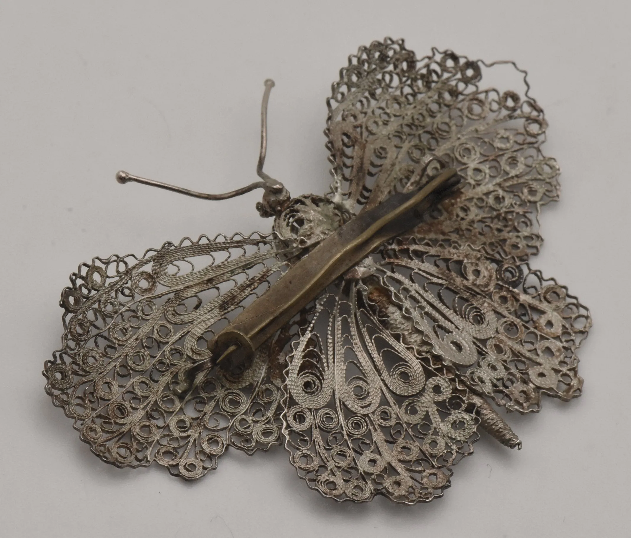 Vintage Ornate Filigree Butterfly Brooch