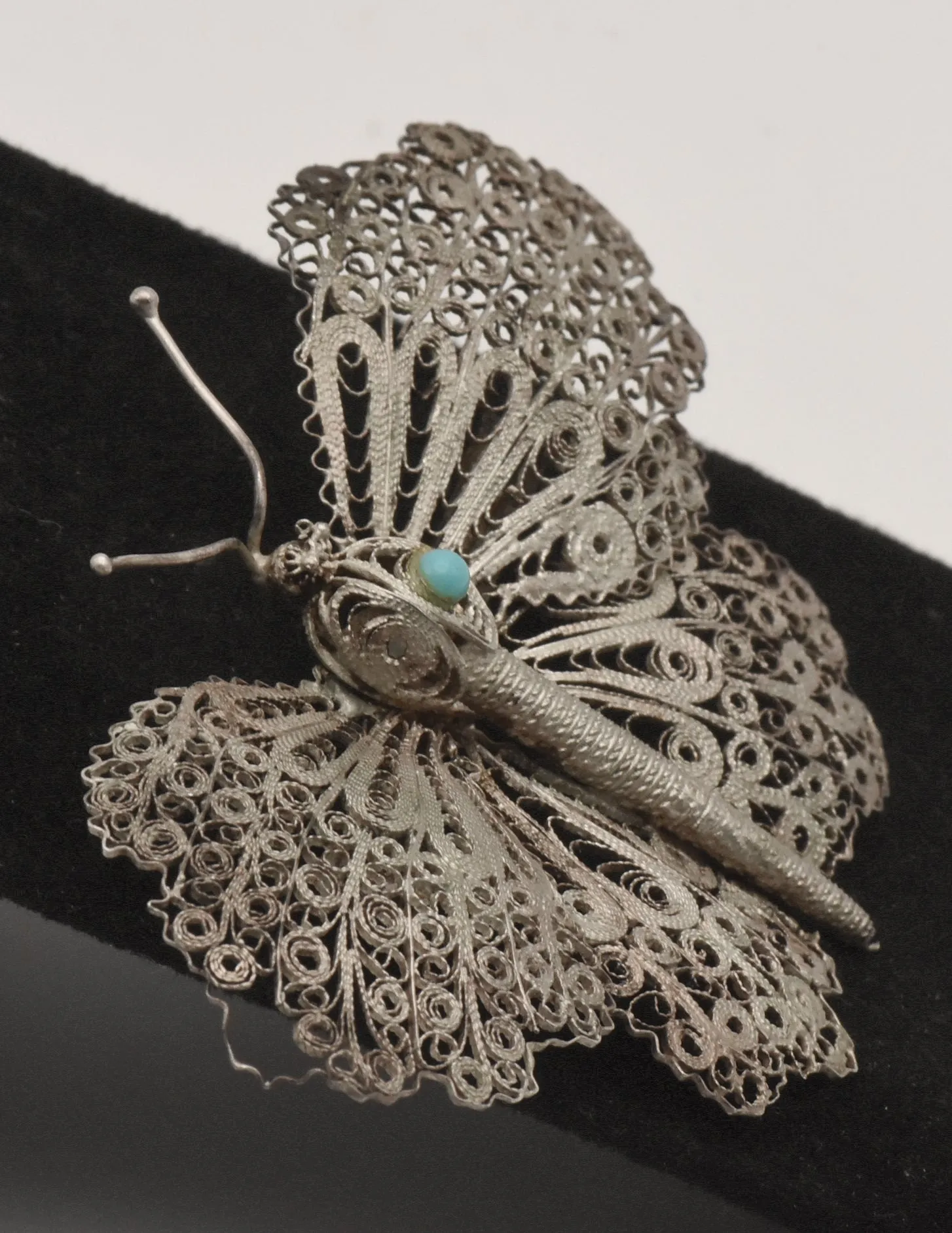 Vintage Ornate Filigree Butterfly Brooch