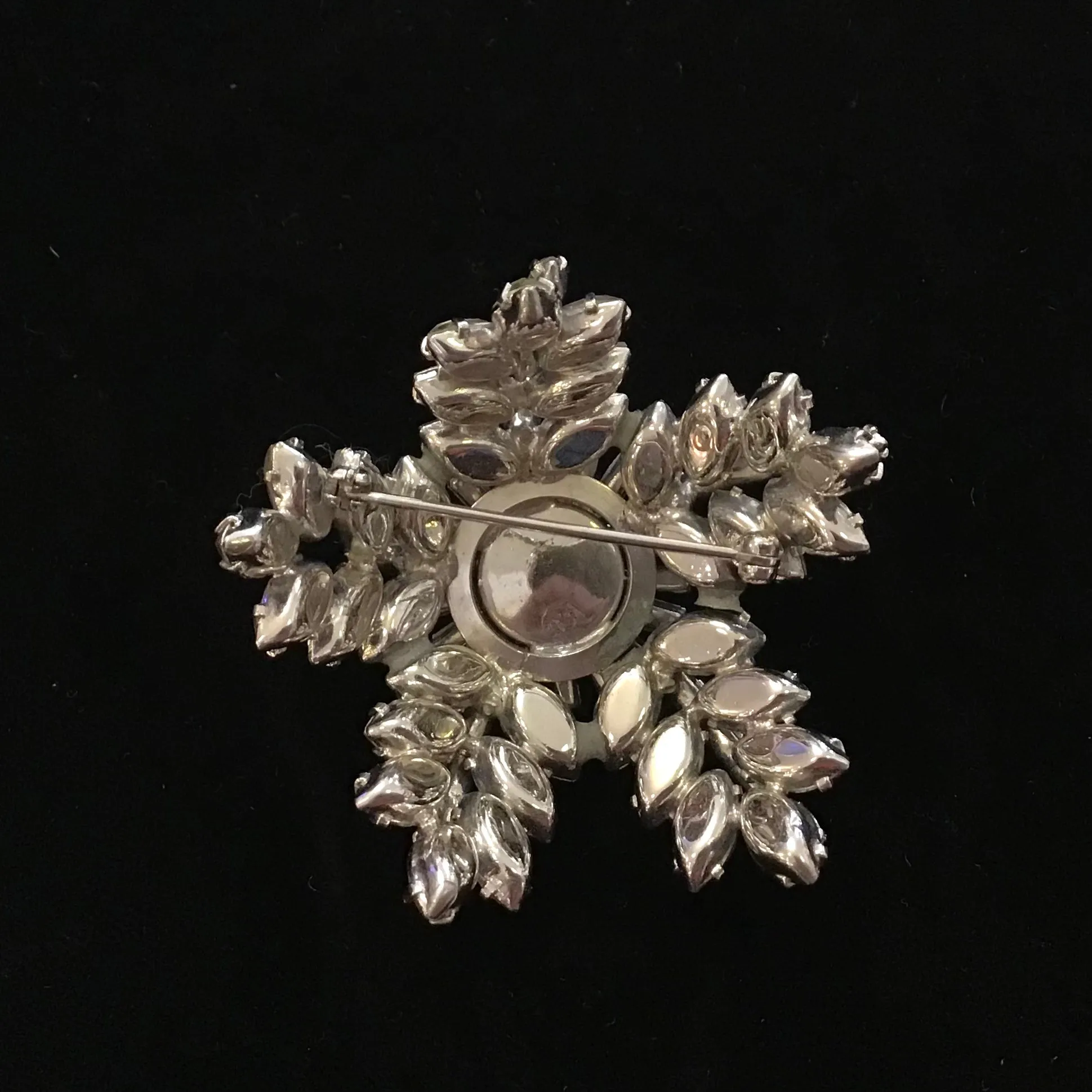 Vintage Rhinestone Flower Brooch