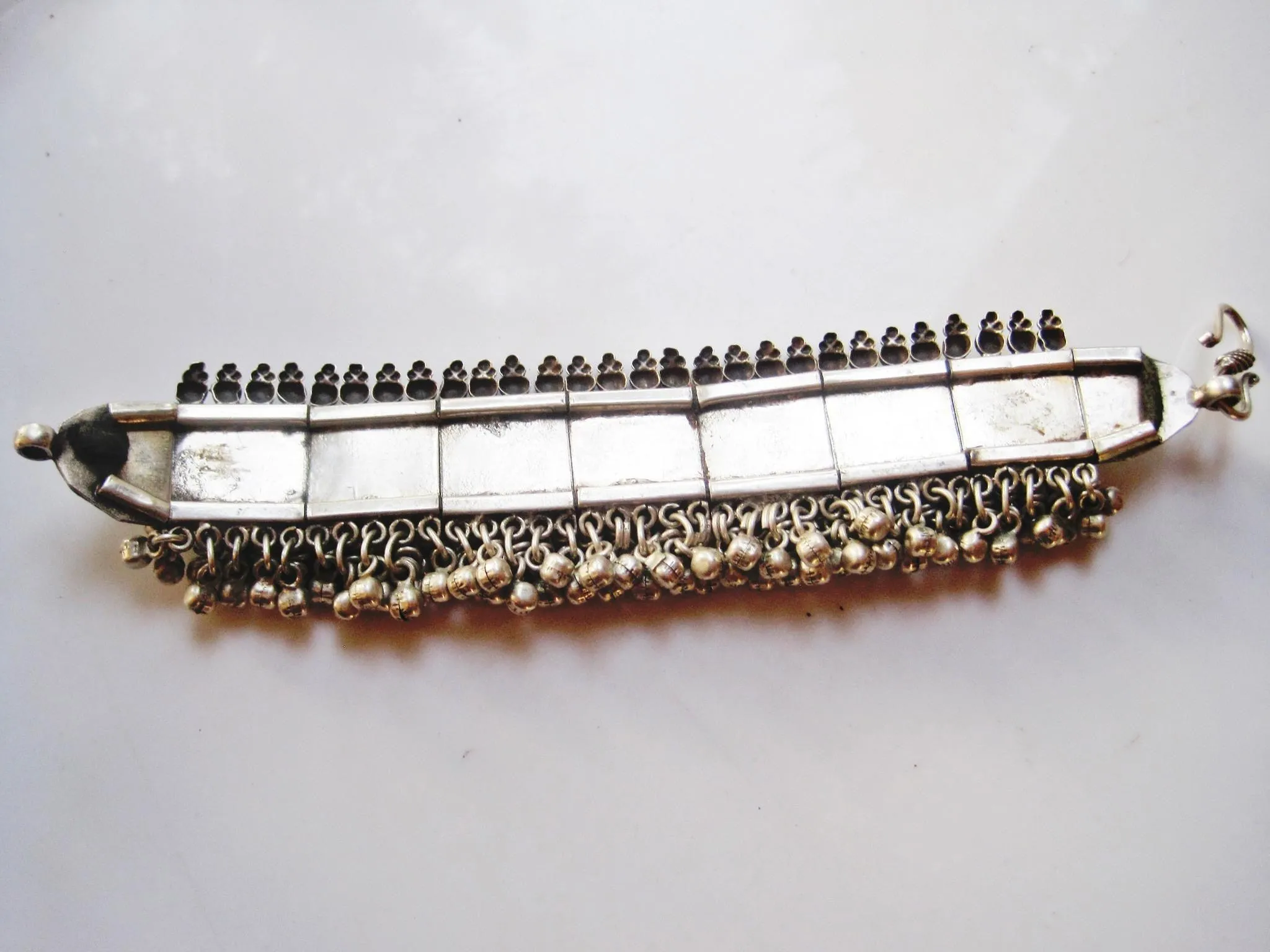 Vintage Silver Arm Indian Bracelet or Bazuband from Rajsathan