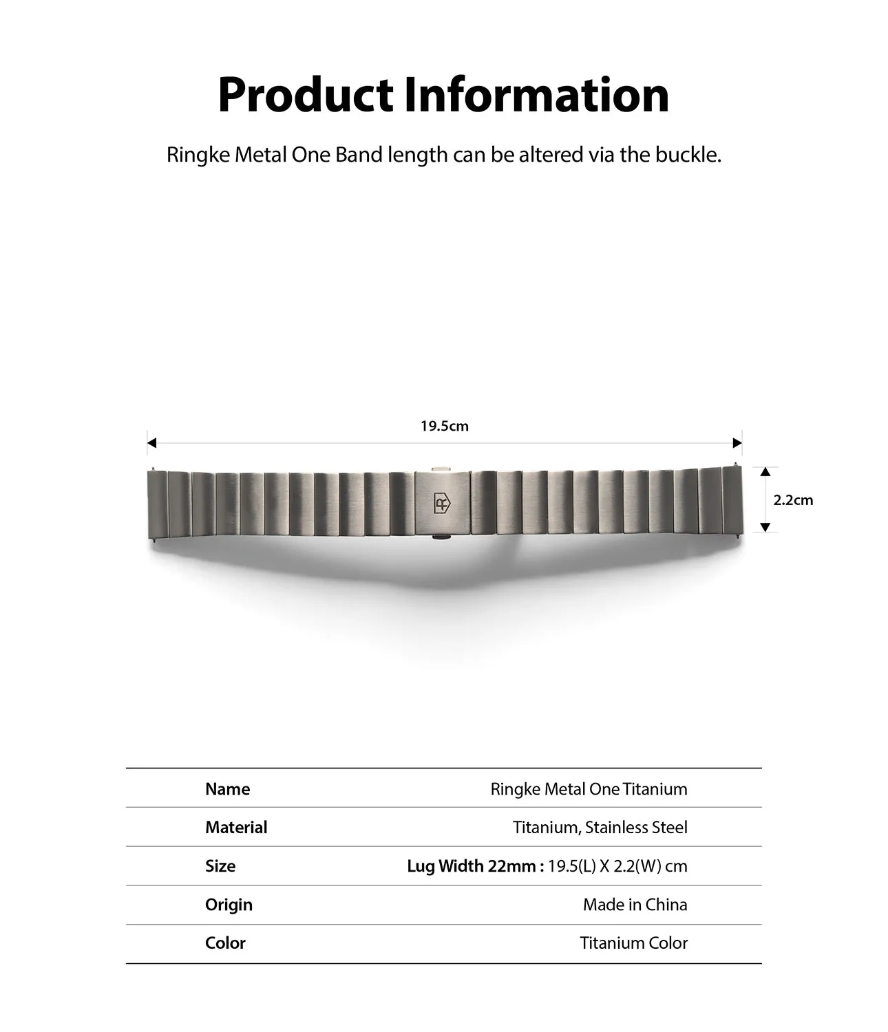 Watch Lug 22mm | Metal One Band [Titanium] - Silver