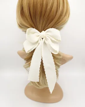 wave edge hair bow long tail hair barrette women hair accessory