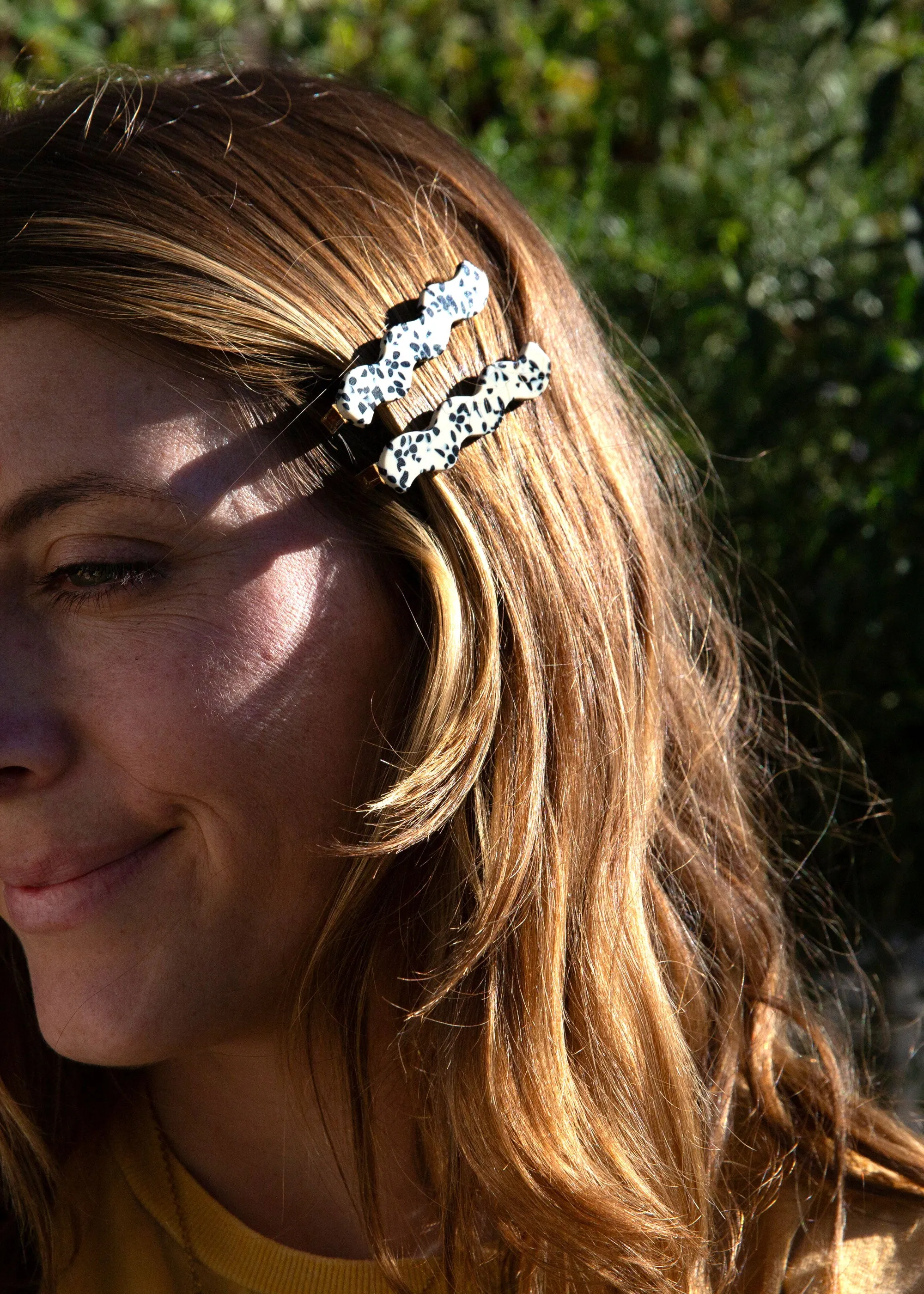 Wavy Barrette Set - Dotted