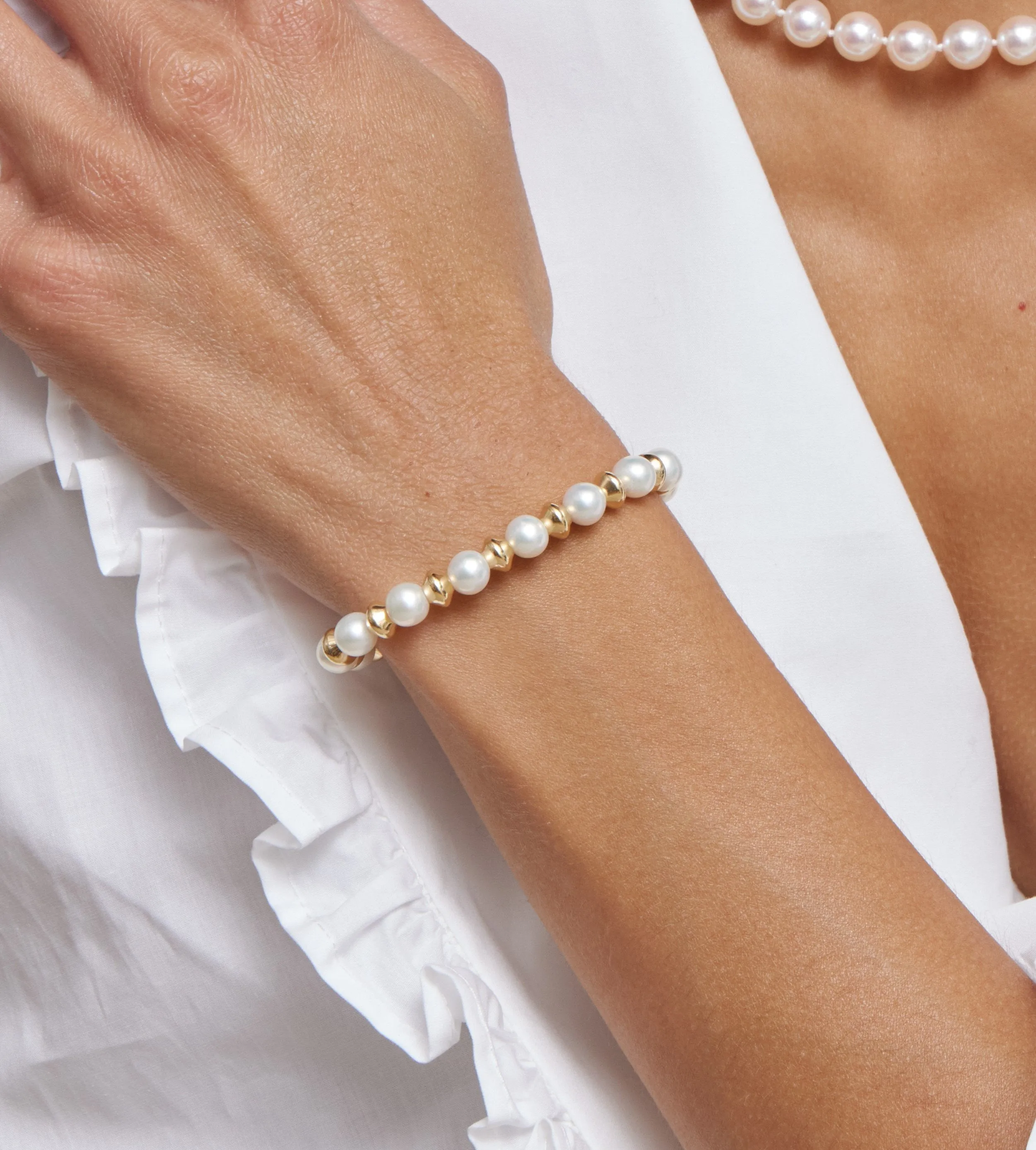 White Freshwater Cultured Pearl Anya Bracelet