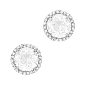 White Topaz Stud Earrings