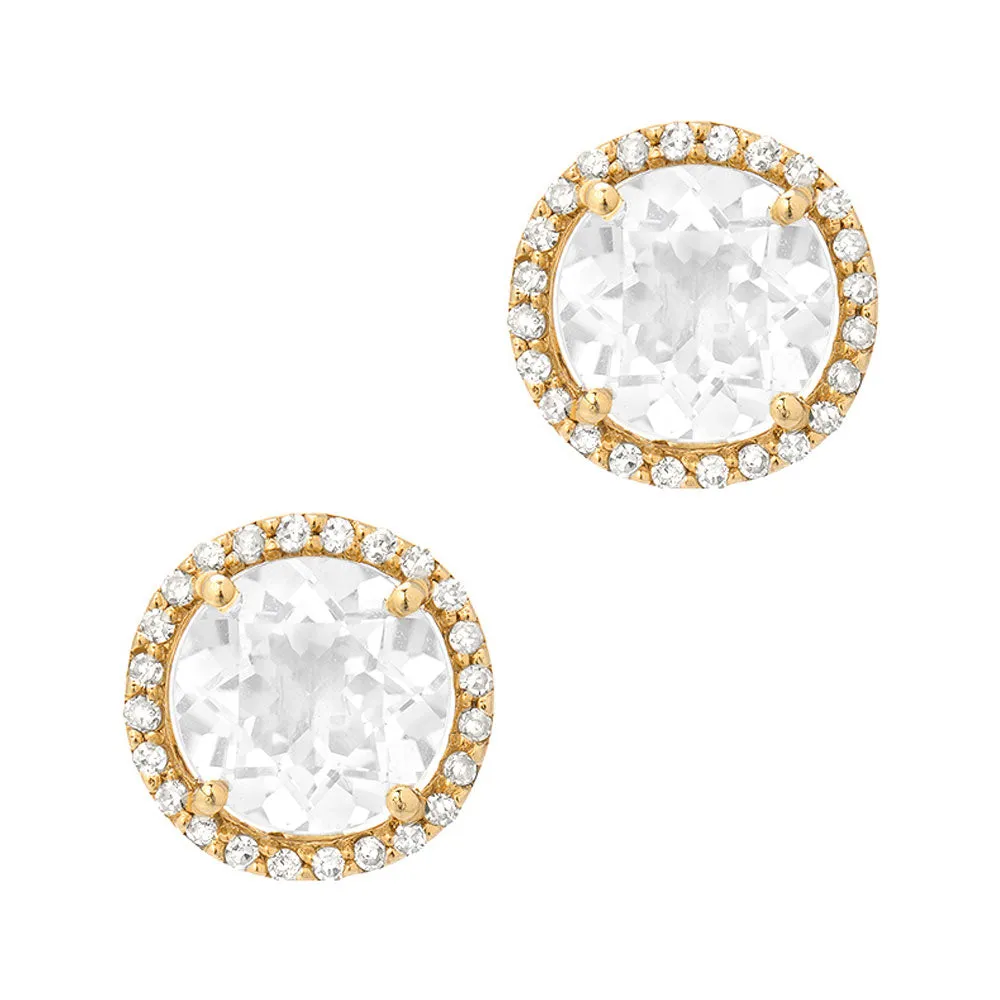 White Topaz Stud Earrings