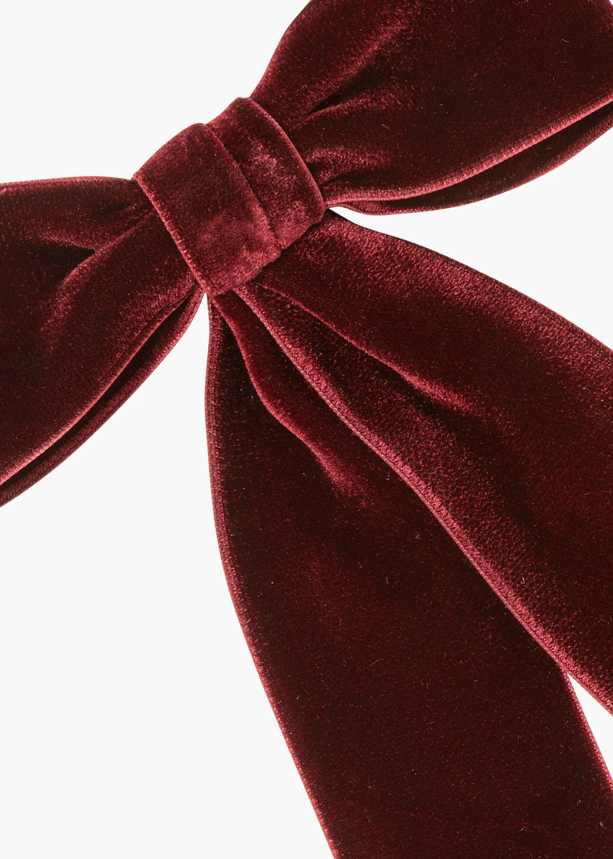 Wide Velvet Bow Barrette -- Pinot