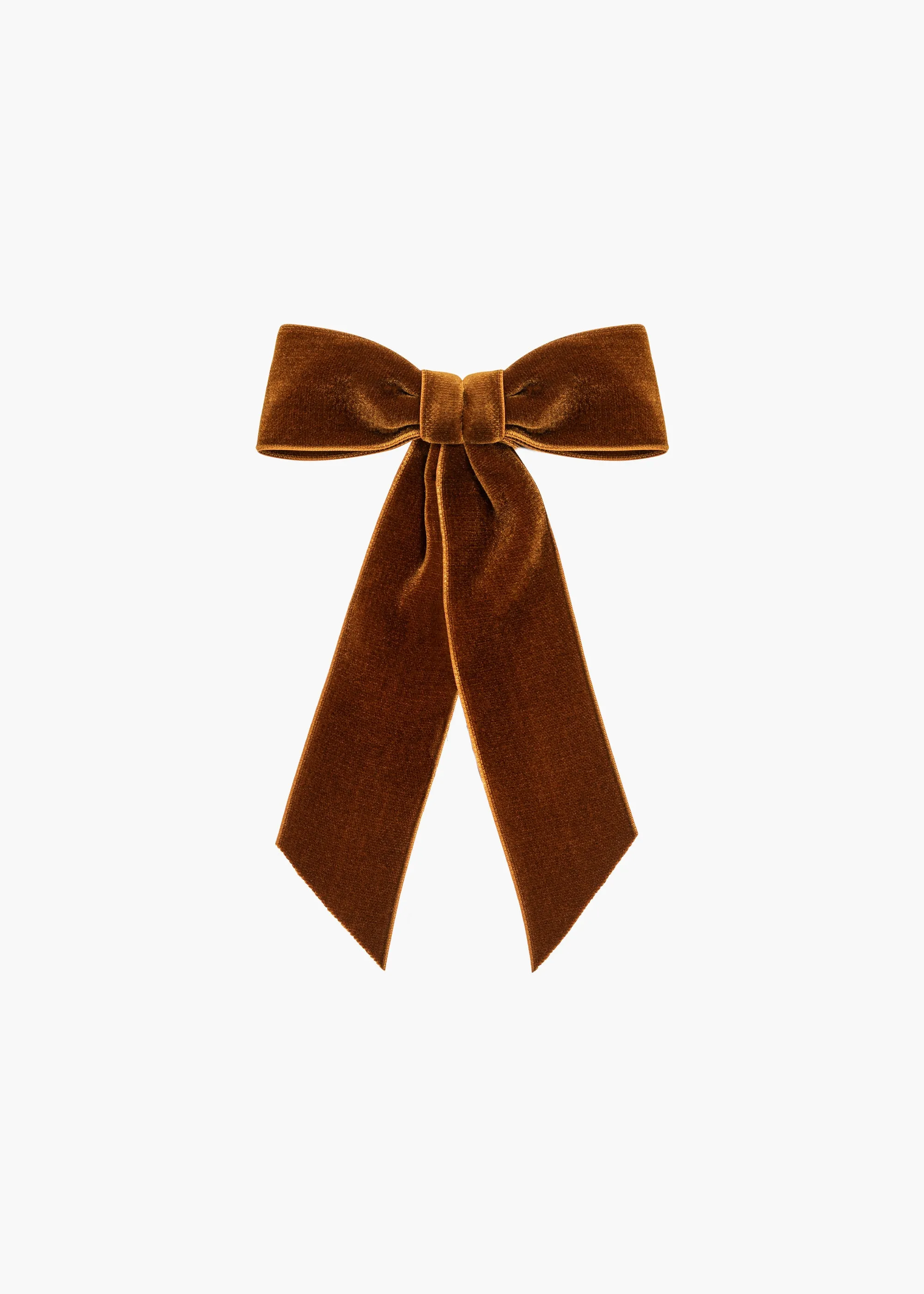 Wide Velvet Bow Barrette -- Topaz