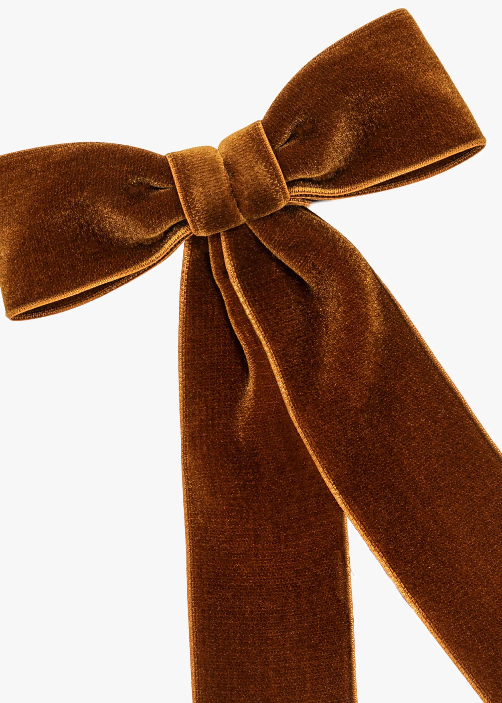 Wide Velvet Bow Barrette -- Topaz