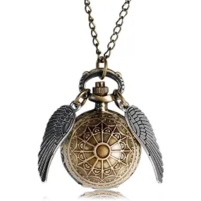 Wizard's Game Mini Snitch Gold-Tone Pocket Watch Necklace