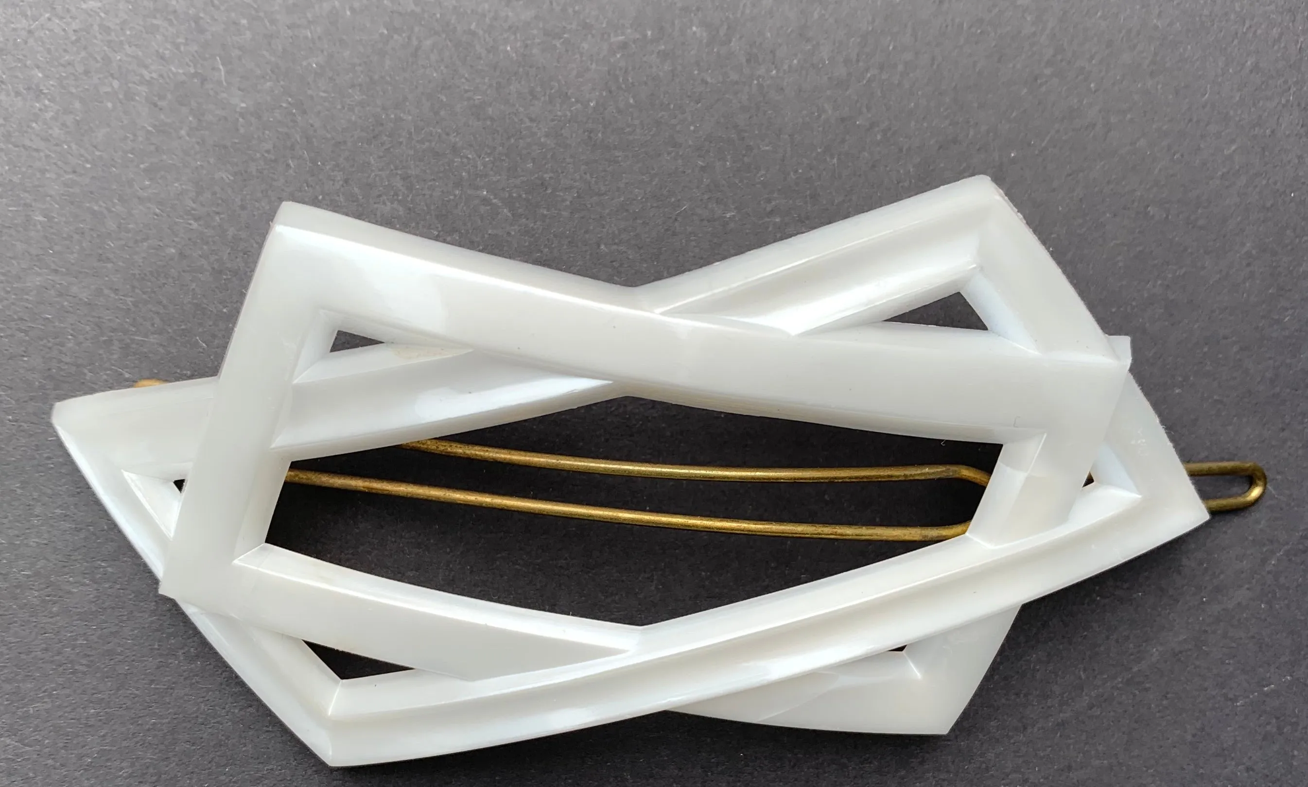 Wonderfully Modernist Vintage Lucite Hair Clips