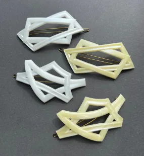 Wonderfully Modernist Vintage Lucite Hair Clips