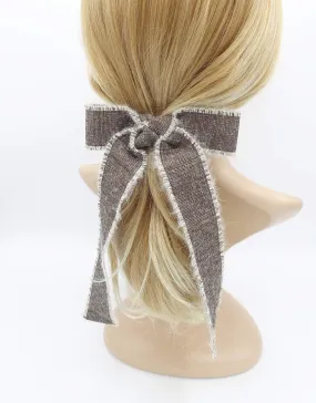 woolen hair bow frayed edge tail hair accessory for women