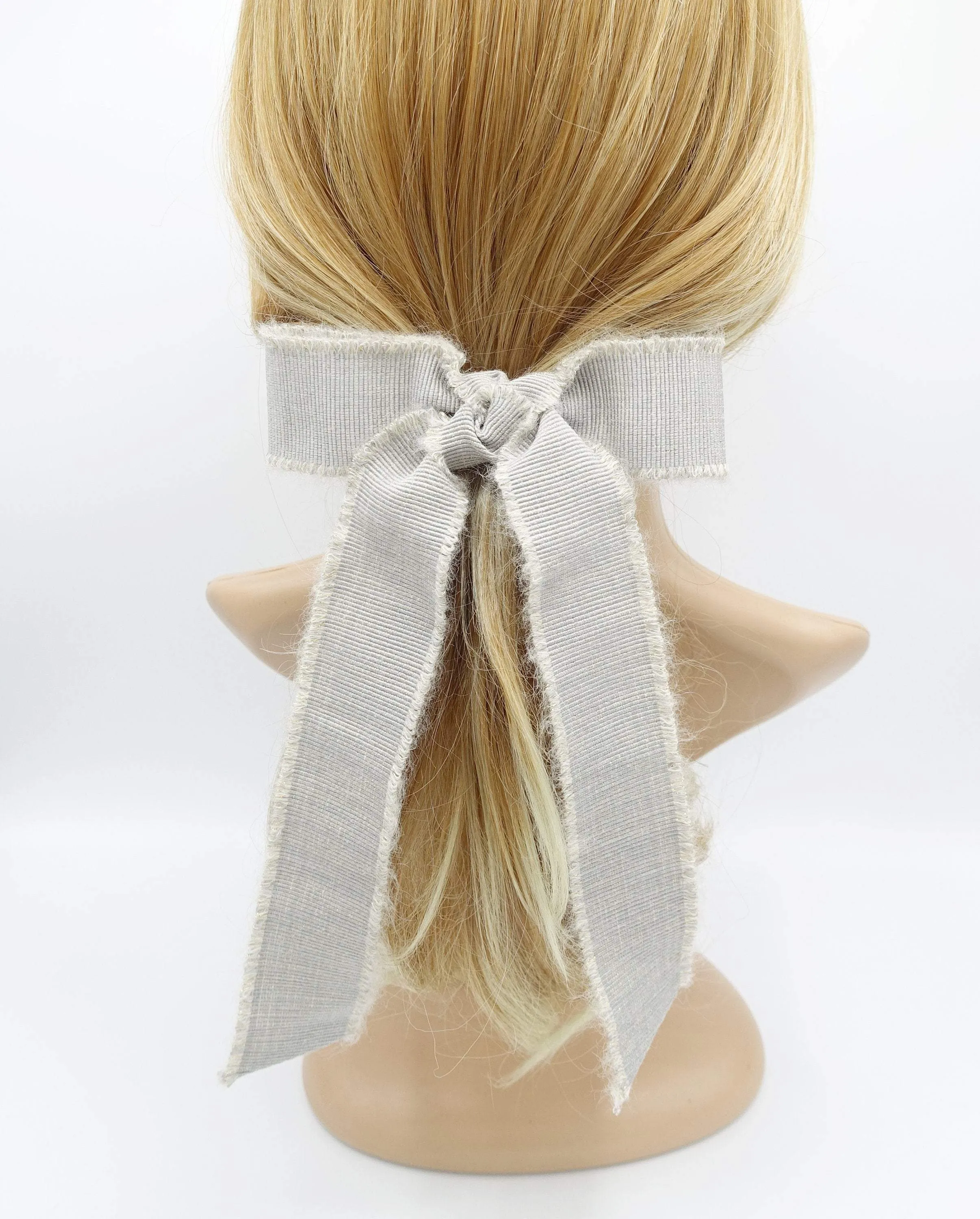 woolen hair bow frayed edge tail hair accessory for women