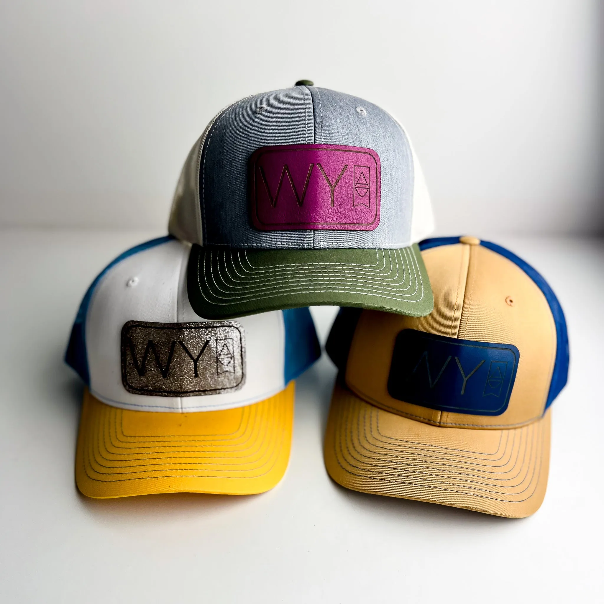 WY Trucker Hat | Gray   Olive   Magenta