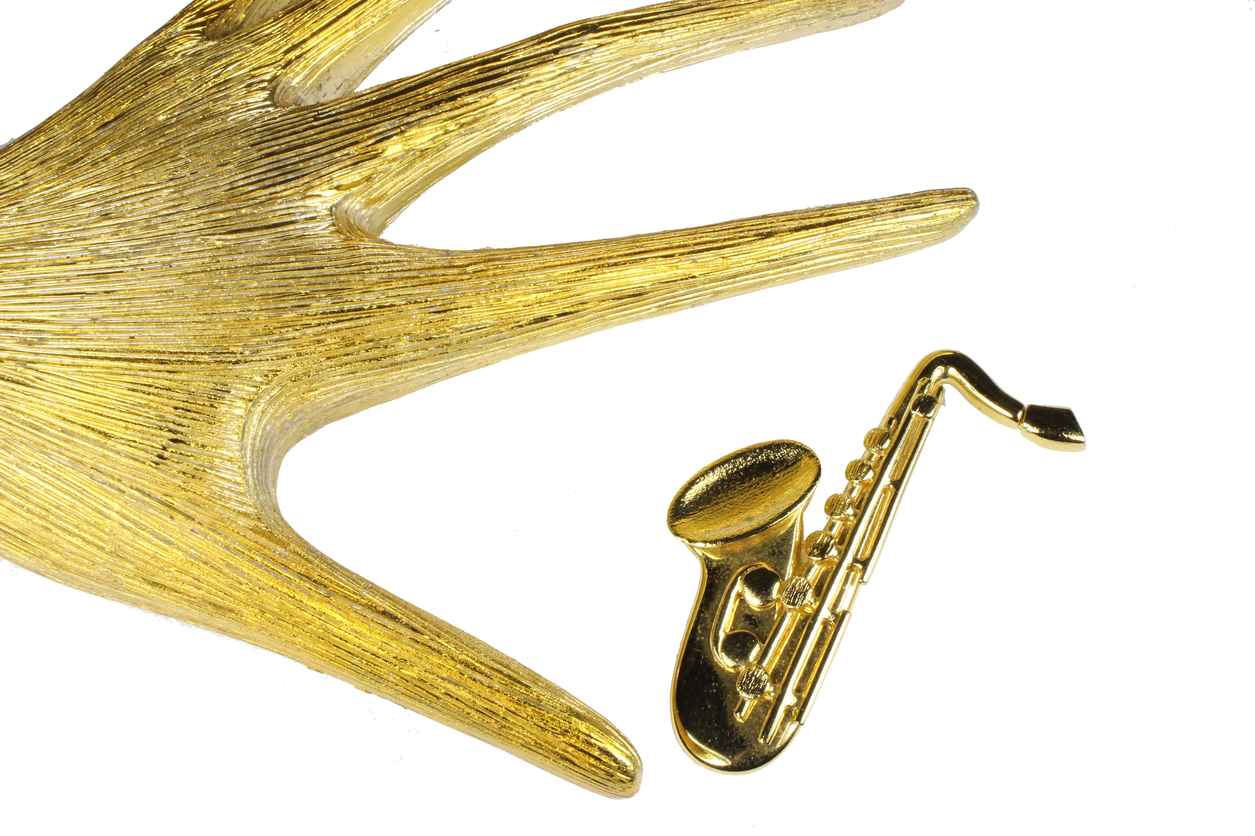 YVES SAINT LAURENT large saxophone brooch