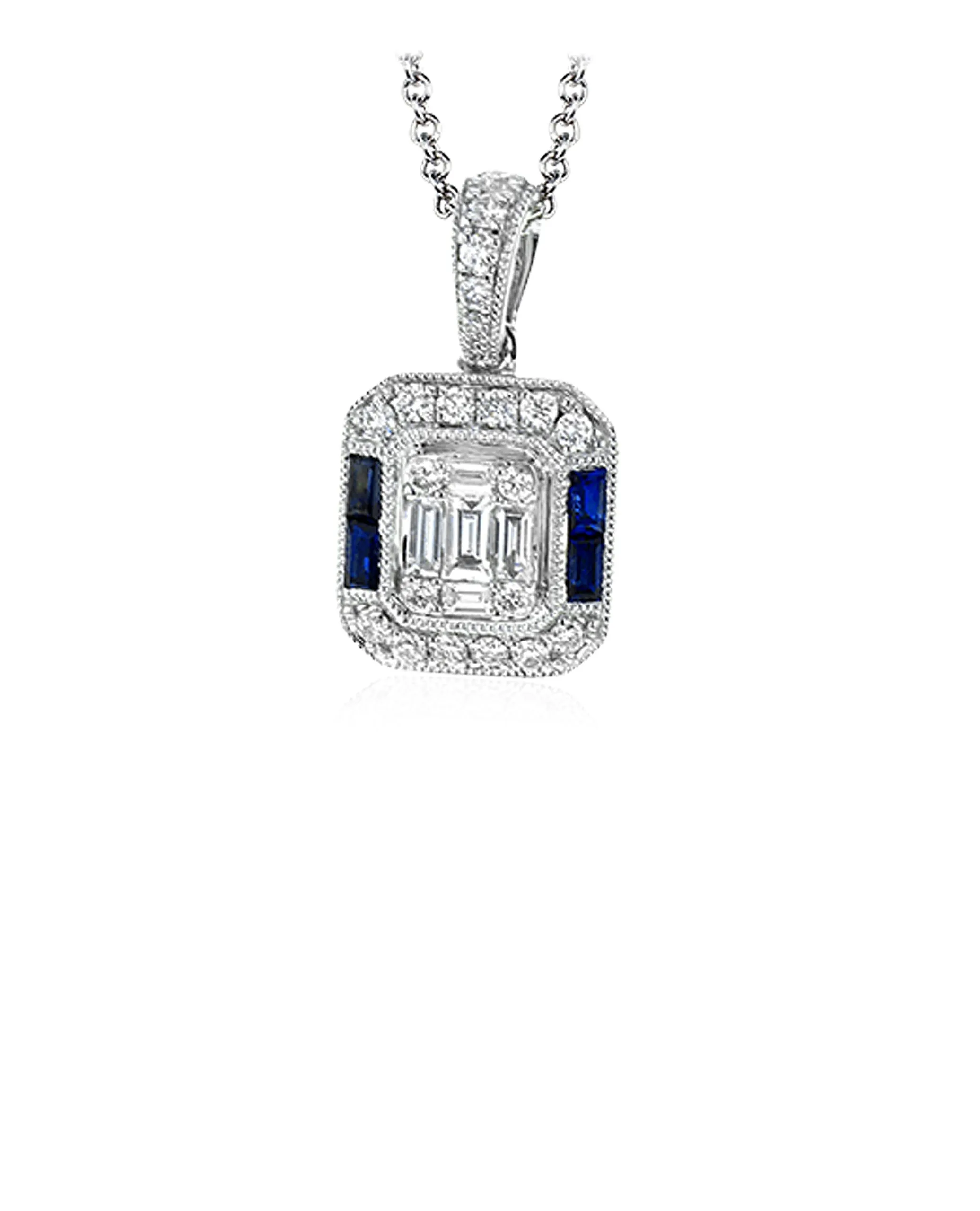 Zeghani Sapphire Diamond Necklace ZP874